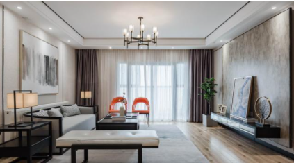 簡約新中式家具裝修：簡中設(shè)計(jì)典范，新中式家具中搭兩把現(xiàn)代椅子