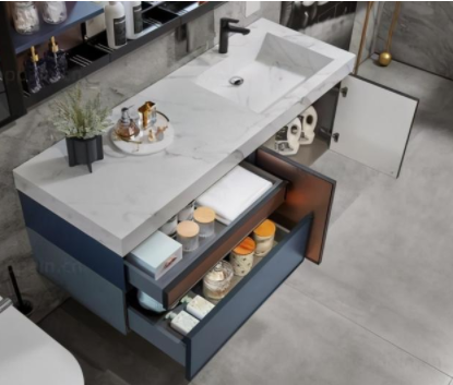 珍珠巖板廠家：2021衛(wèi)生間流行怎樣裝？巖板浴室柜設(shè)計