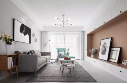 歐式客廳裝修設(shè)計(jì)：客廳選窗簾，簡(jiǎn)單的純色，自然舒適也耐看